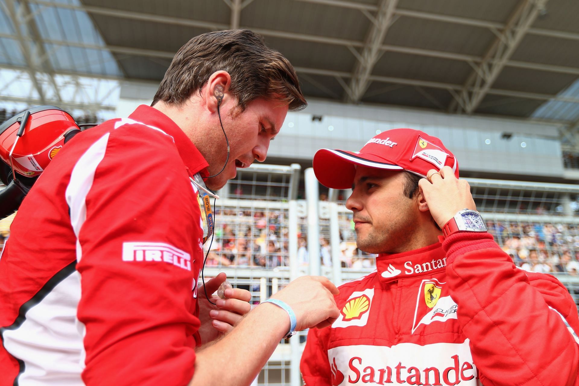 F1 Grand Prix of Korea - Rob Smedley with Felipe Massa (Photo by Clive Rose/Getty Images)