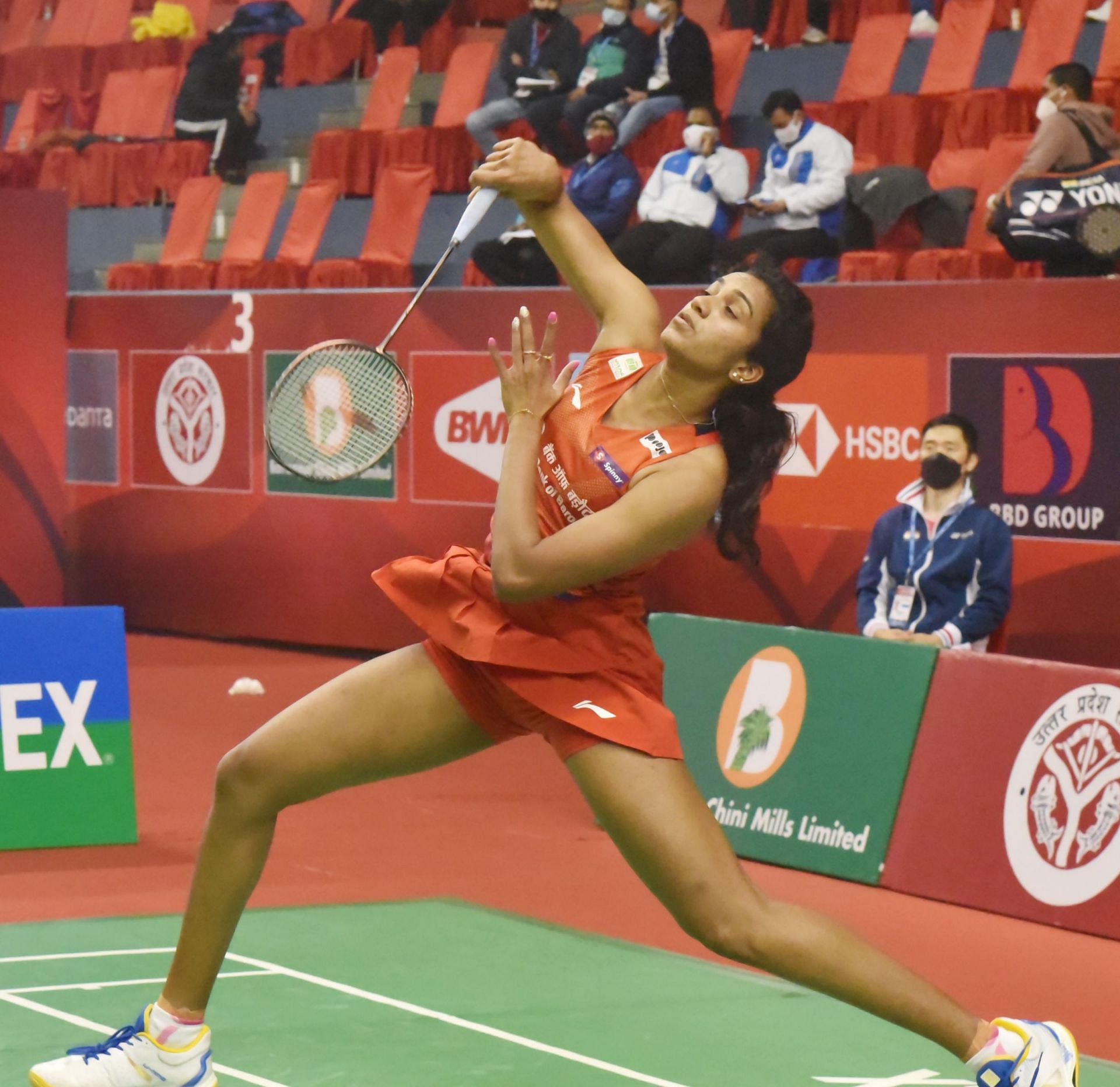 Top seed PV Sindhu entered the final after Evgeniya Kosetskaya of Russia retired in the women&rsquo;s singles semifinal in Lucknow (Picture: BAI)