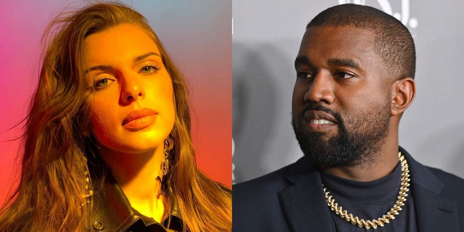 Julia Fox and Kanye West (Image via juliafox/Instagram/Eric Johnson, and Angela Weiss/AFP/Getty Images)