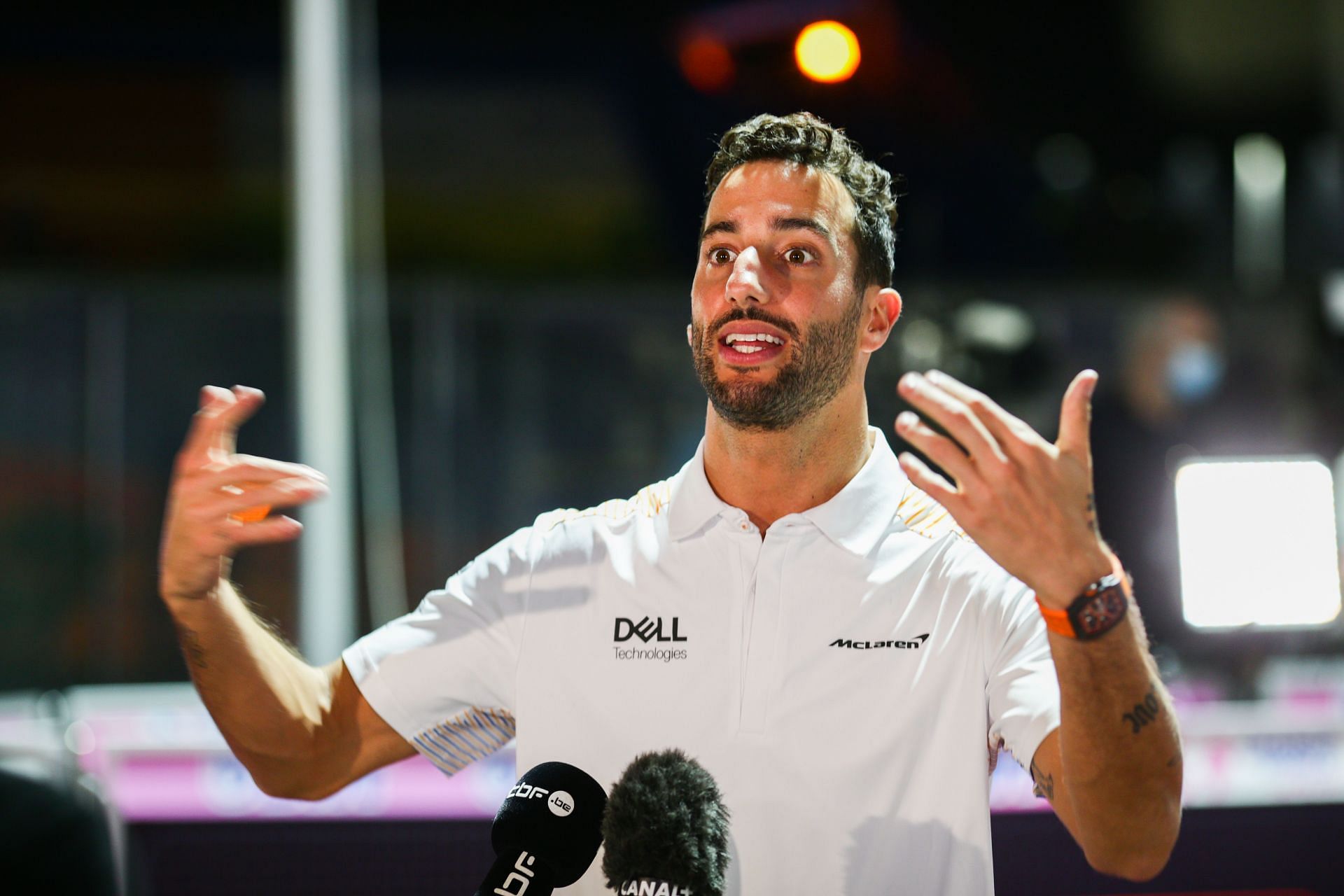 Daniel Ricciardo during previews ahead of the 2021 Saudi Arabian GP (Photo by Peter Fox/Getty Images)