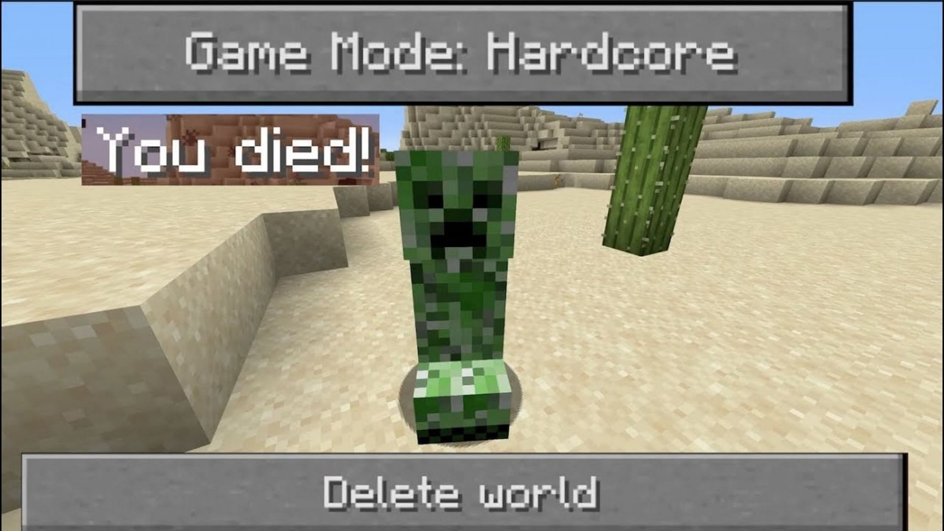 Minecraft Hardocre Mode raises the stakes of survival significantly (Image via Mojang)
