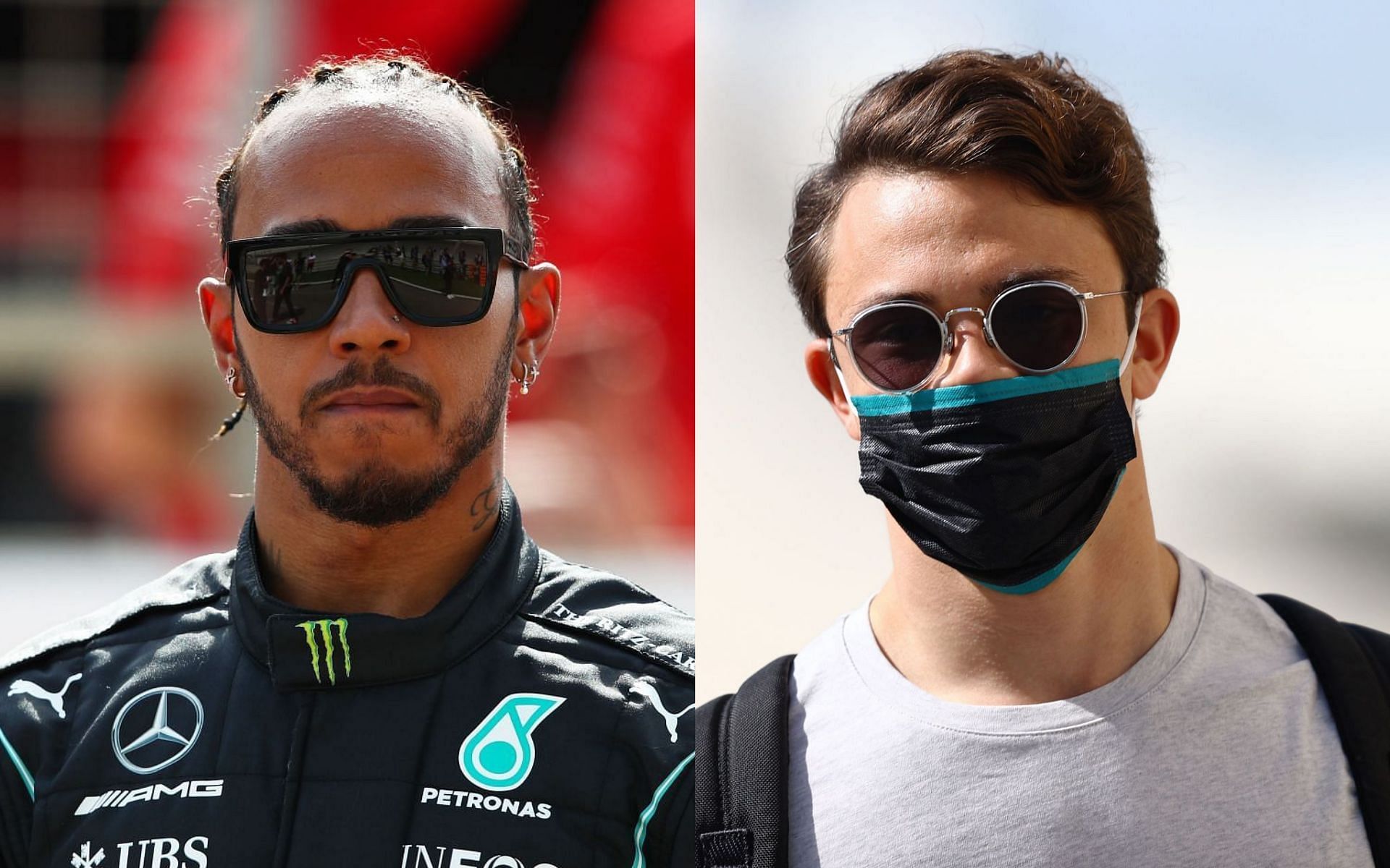 Nyck de Vries (right), currently serving as a reserve driver for Mercedes, might be in contention for Lewis Hamilton&#039;s (left) spot in the team