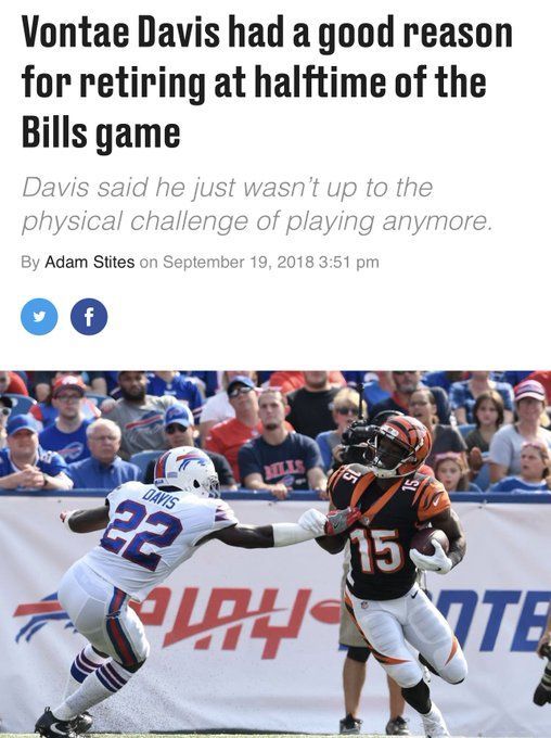 Buffalo Bills' Vontae Davis quits NFL at half-time, NFL News