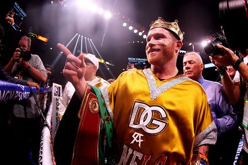 Canelo Alvarez after his win over Caleb Plant