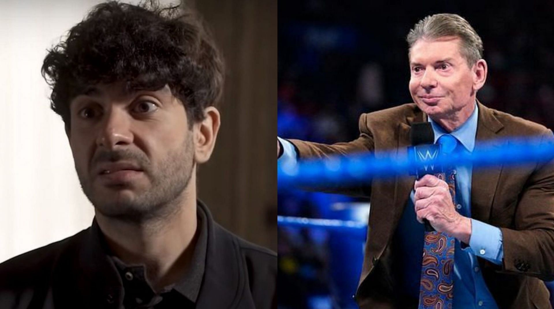 Tony Khan (left) and Vince McMahon (right)