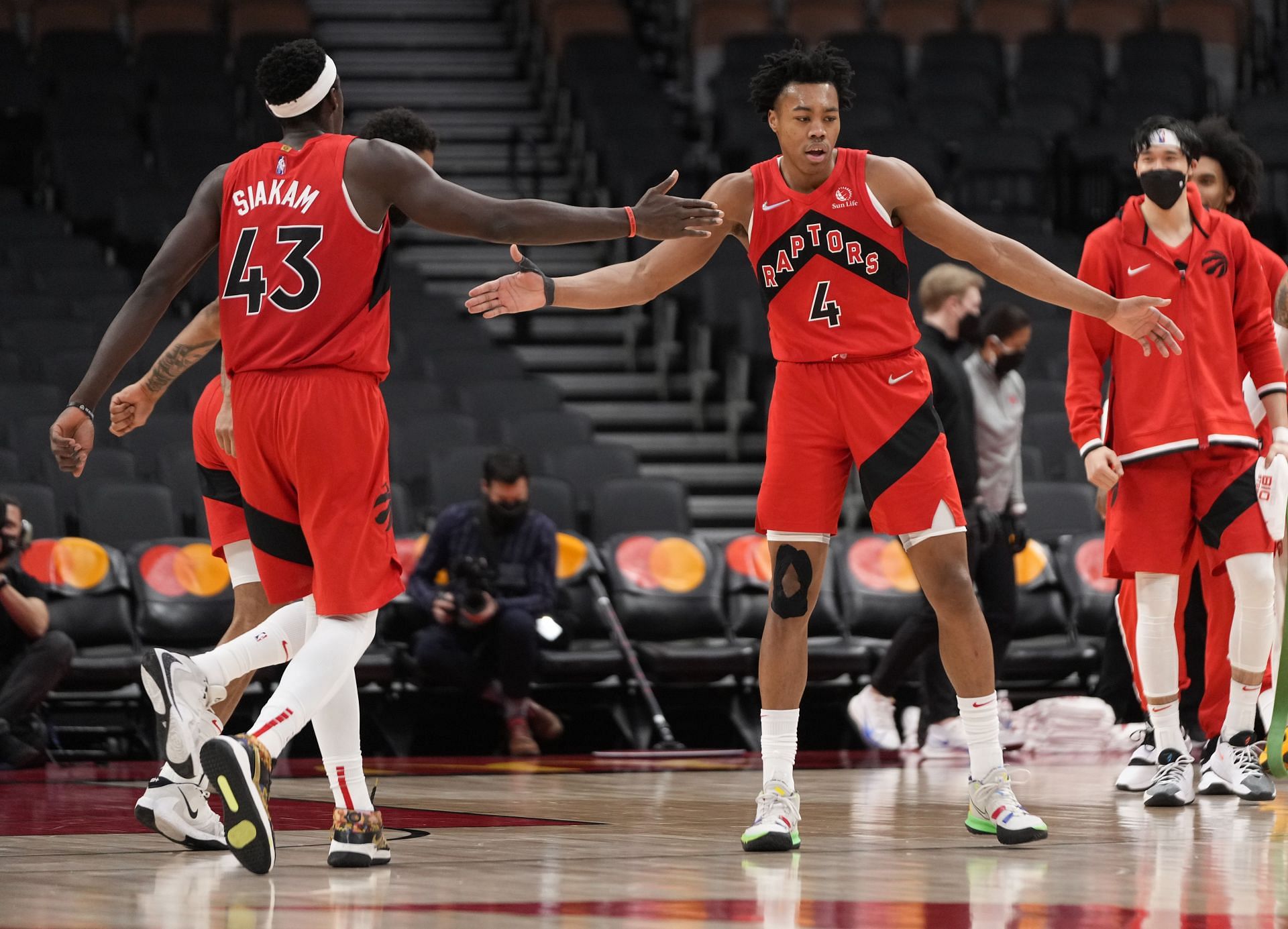 The Toronto Raptors against the New York Knicks