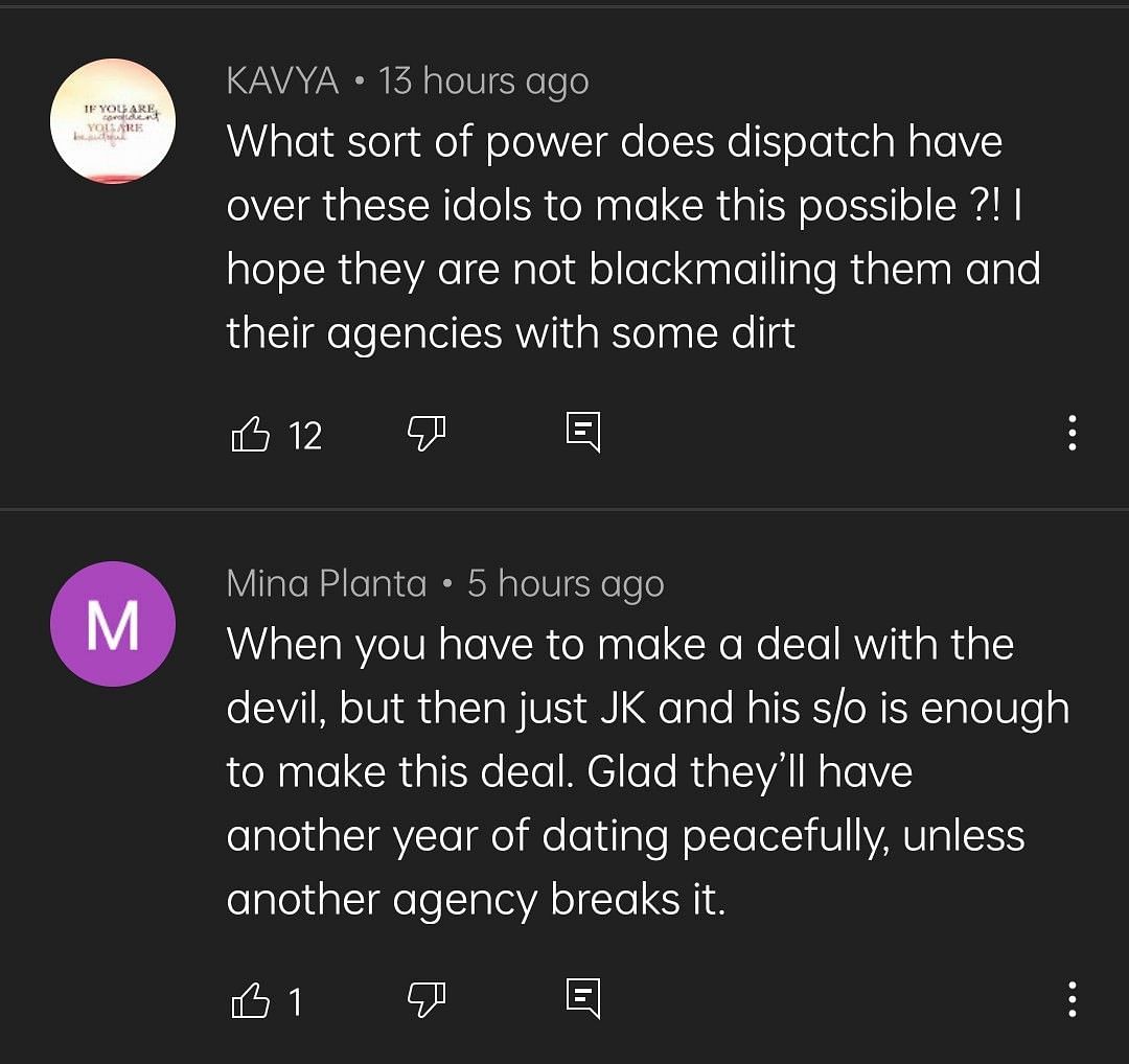 The YouTube comment section had interesting reactions. (Image via YouTube/Dispatch)