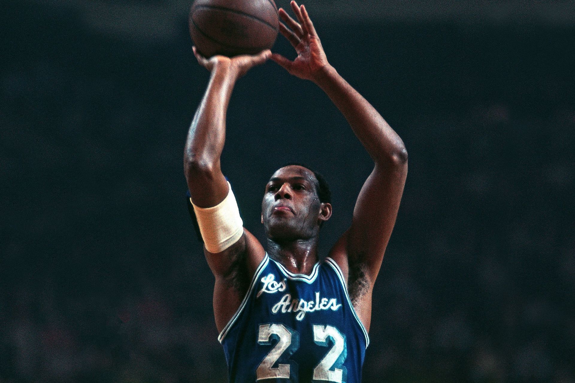 Elgin Baylor while playing with the team in the NBA.