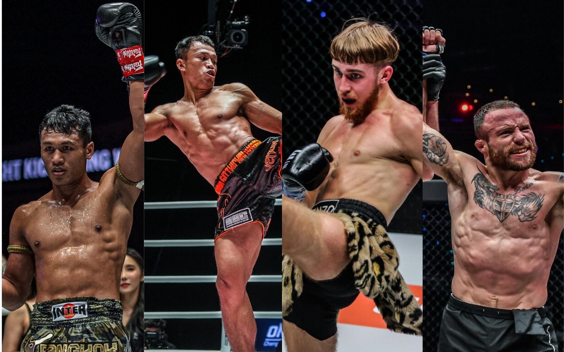 (From left to right) Jo Nattawut, Sitthichai Sitsongpeenong, Dovydas Rimkus, and Jarred Brooks are some of the fighters you should be excited to see at ONE Championship: Only The Brave. (Images courtesy of ONE Championship)