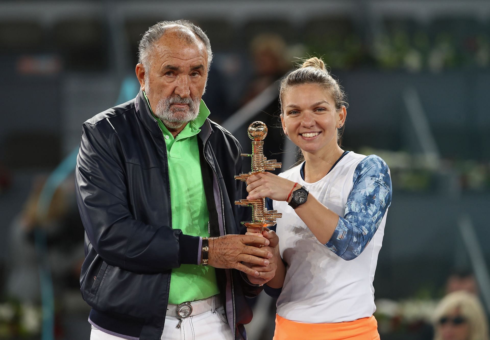 Ion Tiriac (left) with tennis player Simona Halep