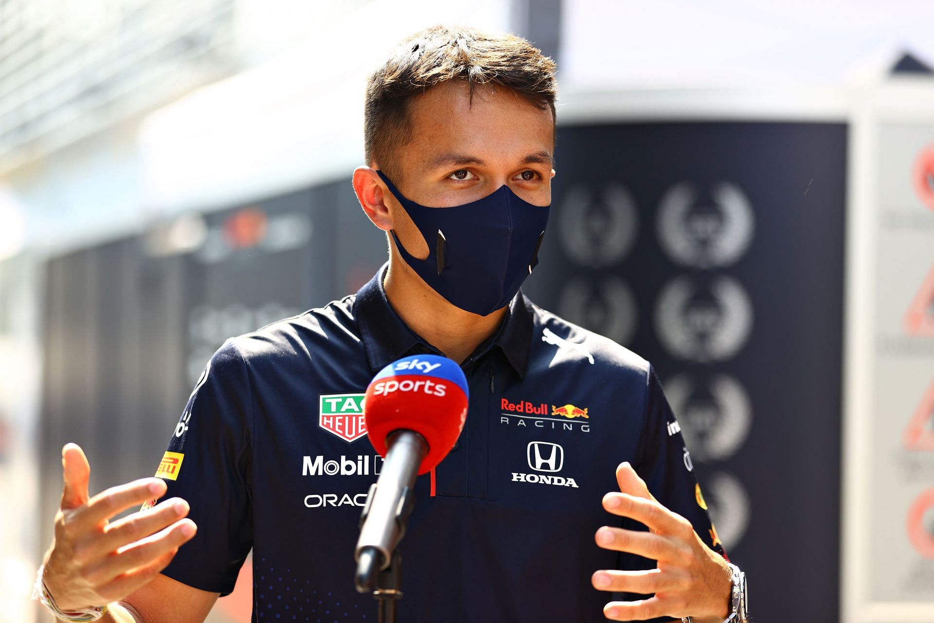 F1 Grand Prix of Italy - Alex Albon attends a pre-race interview (Photo by Bryn Lennon/Getty Images)