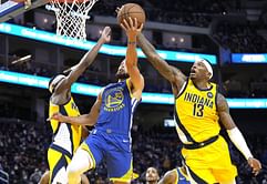 Watch: Steph Curry's winded facial expression on camera after making potential game-tying shot, as the guard's heroics fall short against Indiana