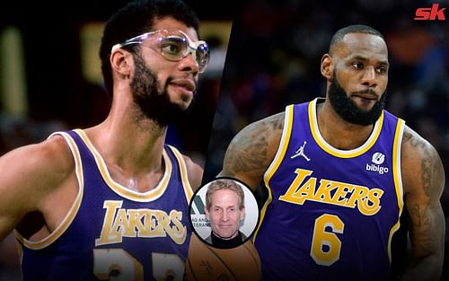 Skip Bayless (insert) on LA Lakers headliner LeBron James, right