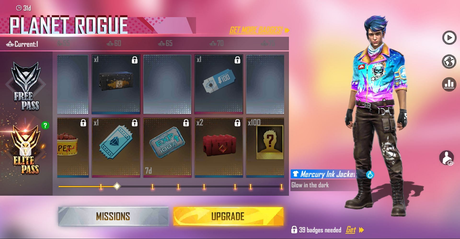 There are several free rewards (Image via Free Fire)