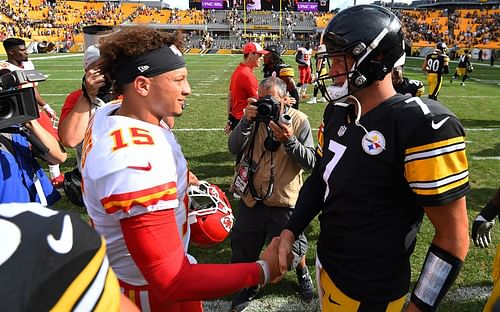 Kansas City Chiefs QB patrick Mahomes and Pittsburgh Steelers QB Ben Roethlisberger