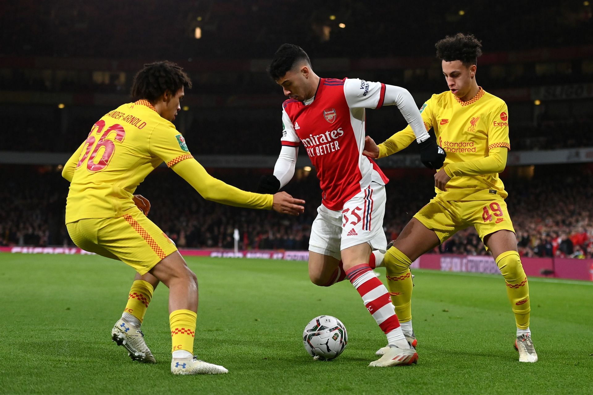 Arsenal&#039;s Gabriel Martinelli was very impressive on the night, but failed to convert his chances.