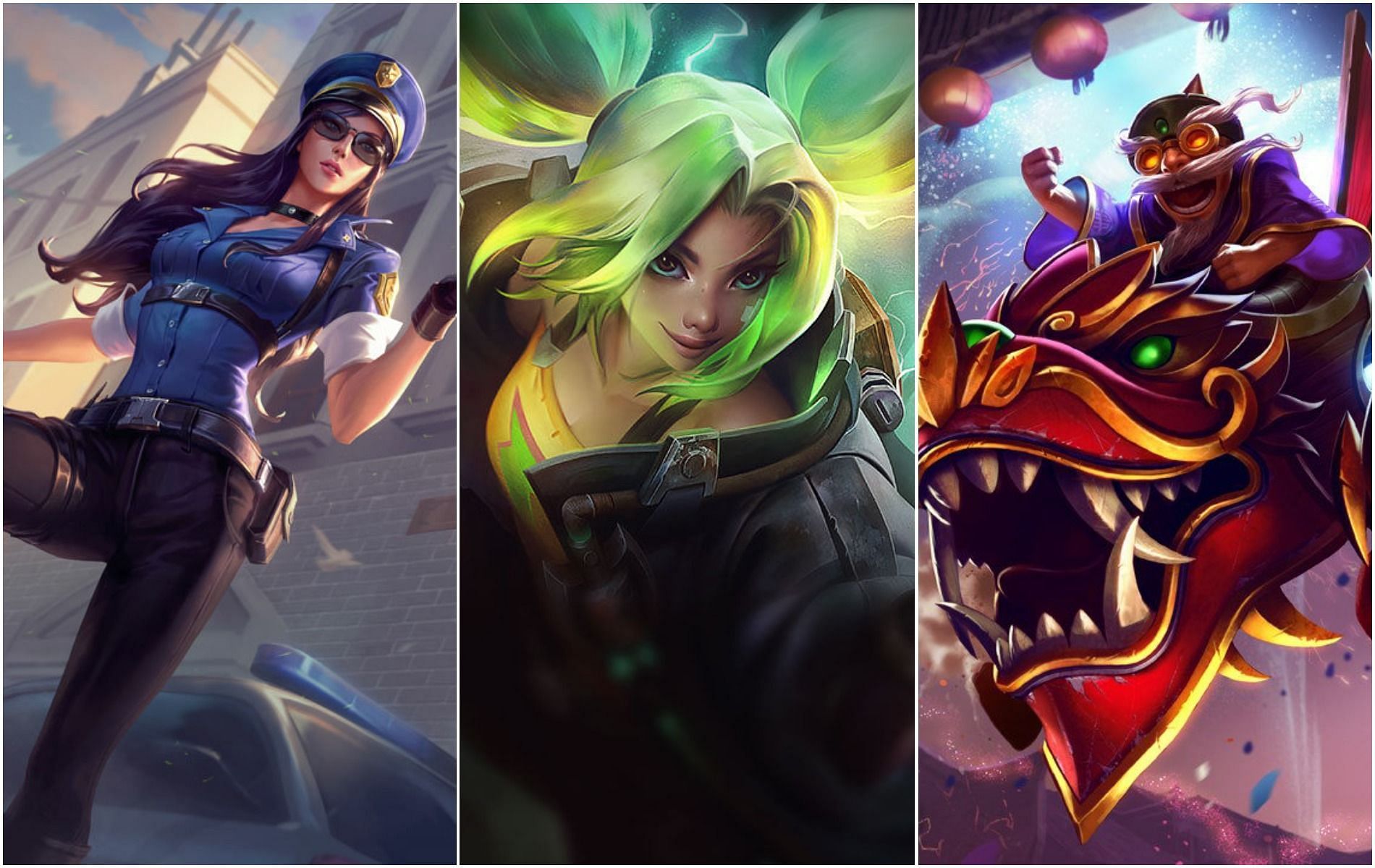 League of Legends patch 12.3 preview highlights nerfs for Caitlyn, Corki, and Zeri (Images via Riot Games)