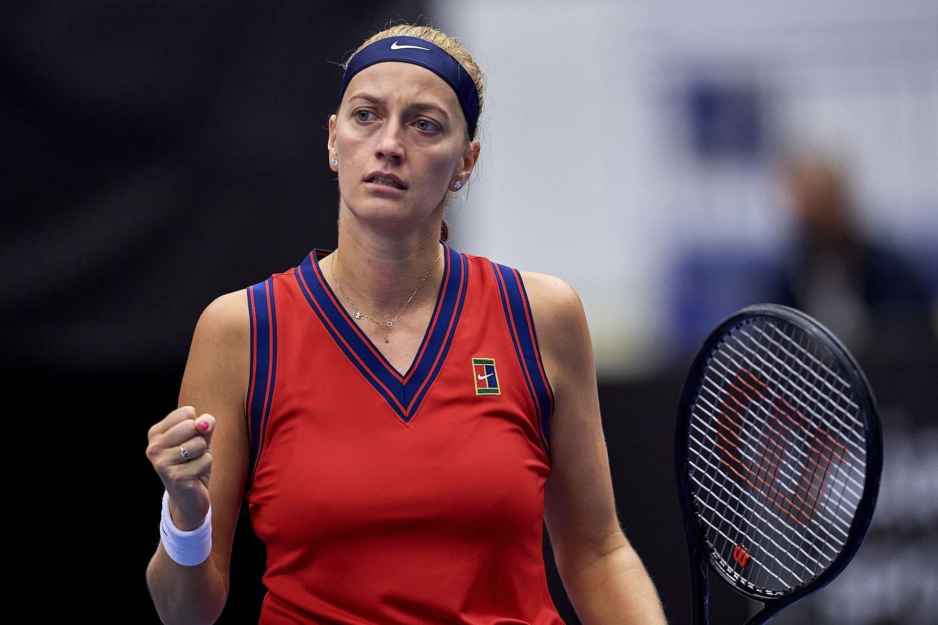 Petra Kvitova at the 2021 Ostrava Open.