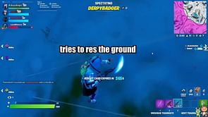 Fortnite player faces terrible lag, literally starts reviving the ground beneath him