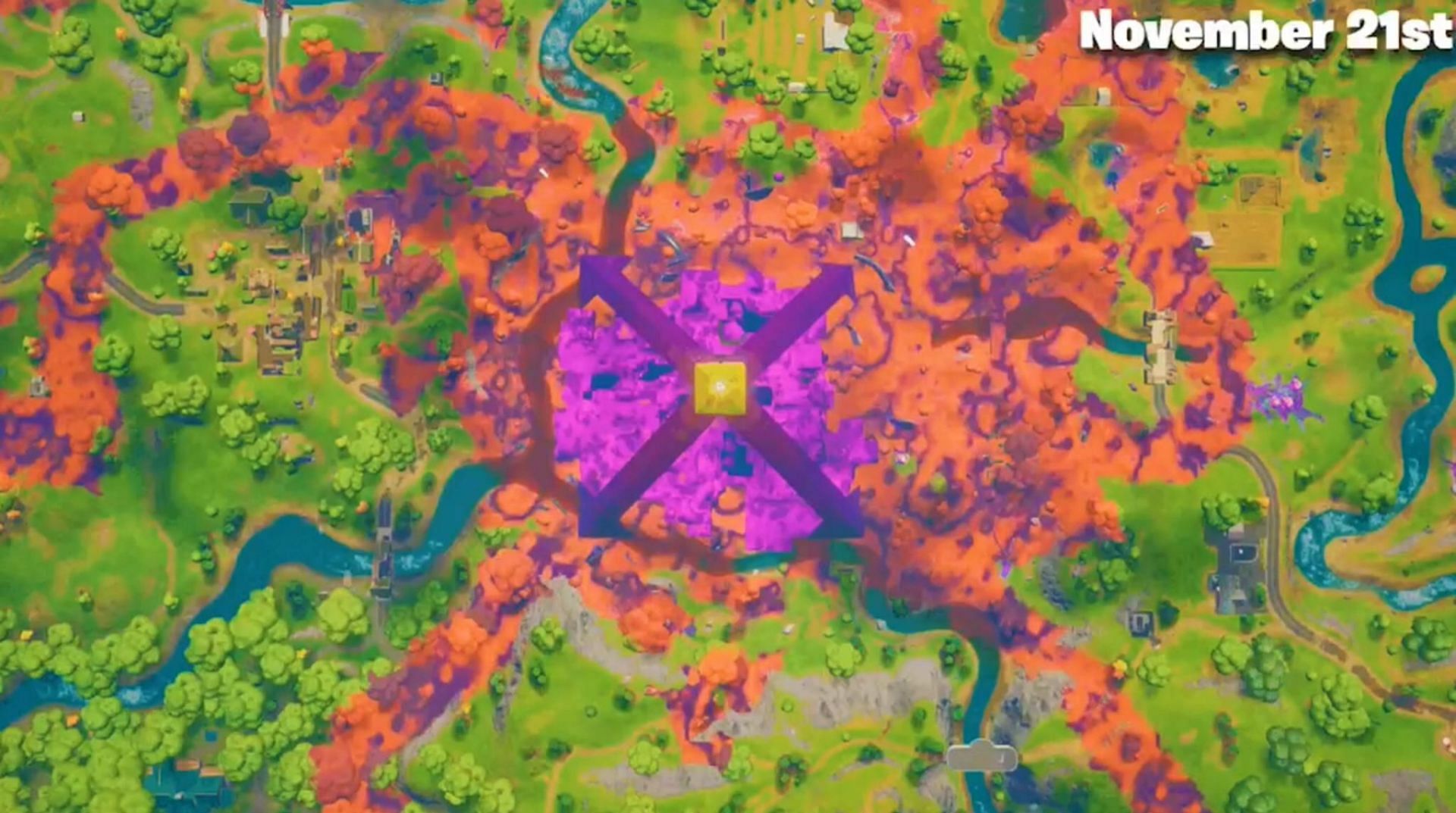 A look at the Cube Queen&#039;s corruption in Fortnite (Image via Epic Games)