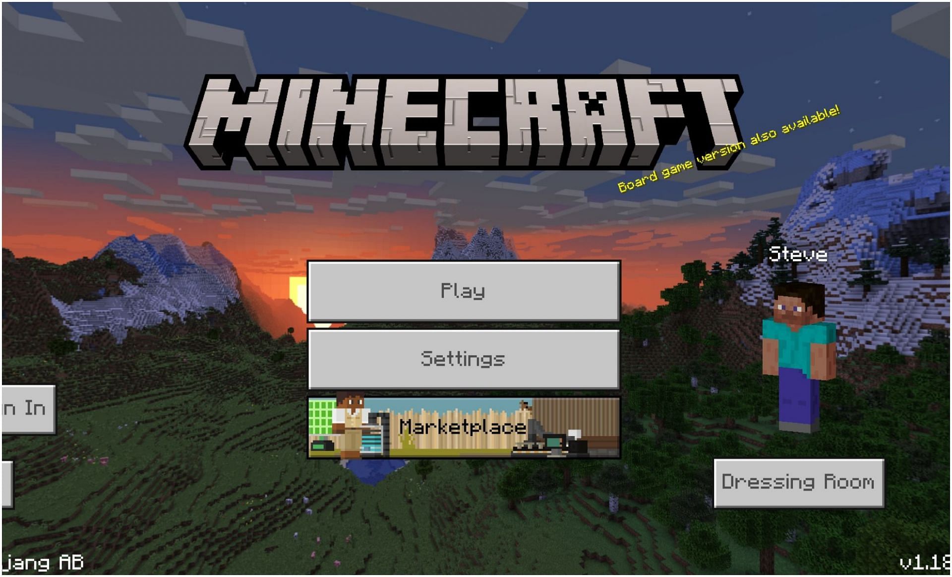 The menu screen for Minecraft Bedrock (Image via Minecraft)