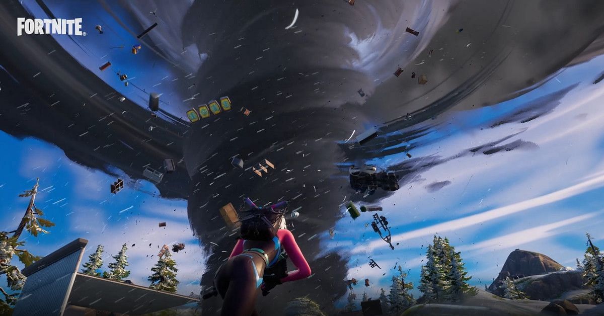 A player approaching a tornado (Image via Epic Games)