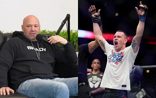 Dana White(left) via YouTube/FullSendPodast; Colby Covington(right)