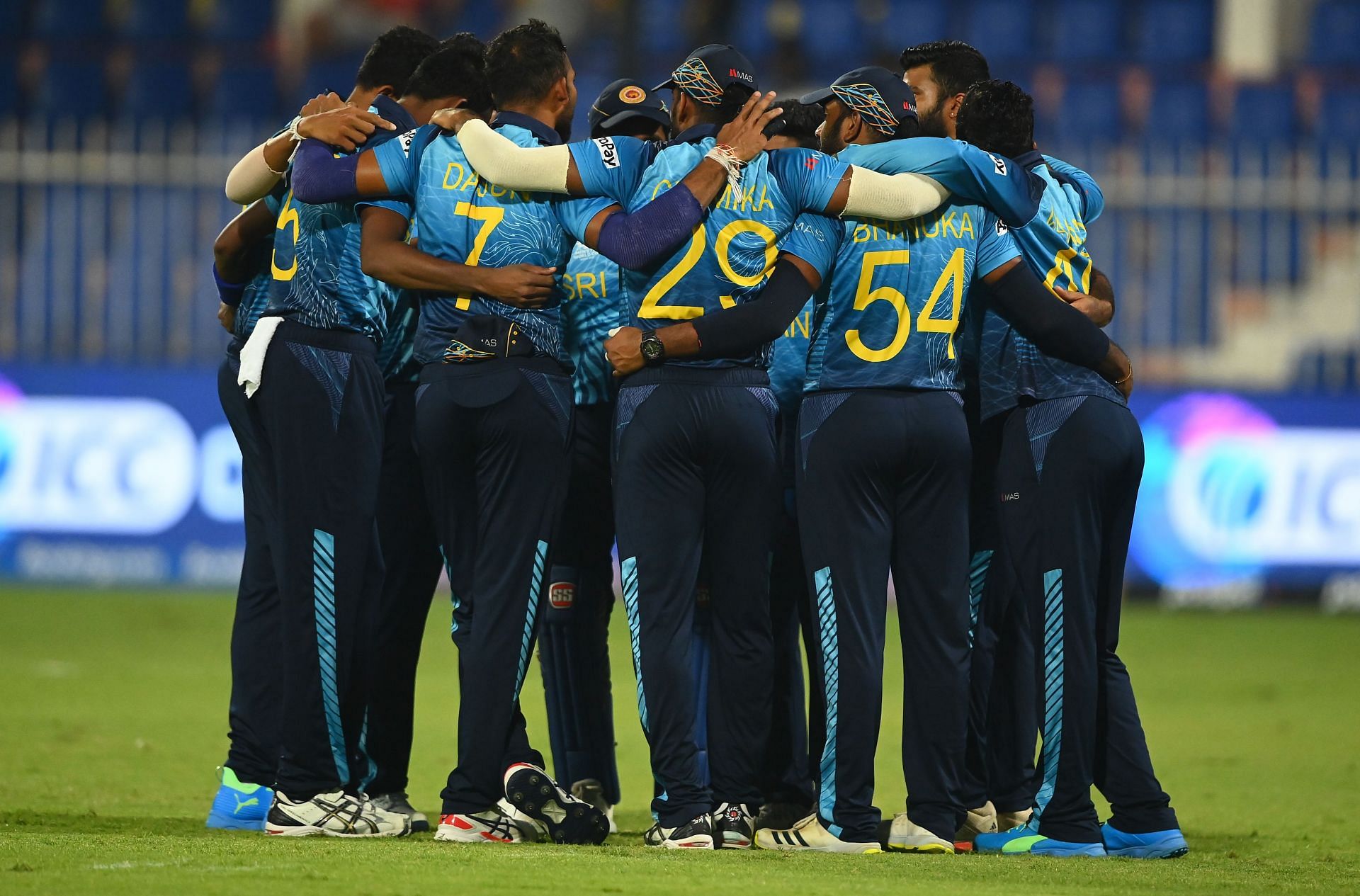 The Lankan side during the ICC Men&#039;s T20 World Cup 2021
