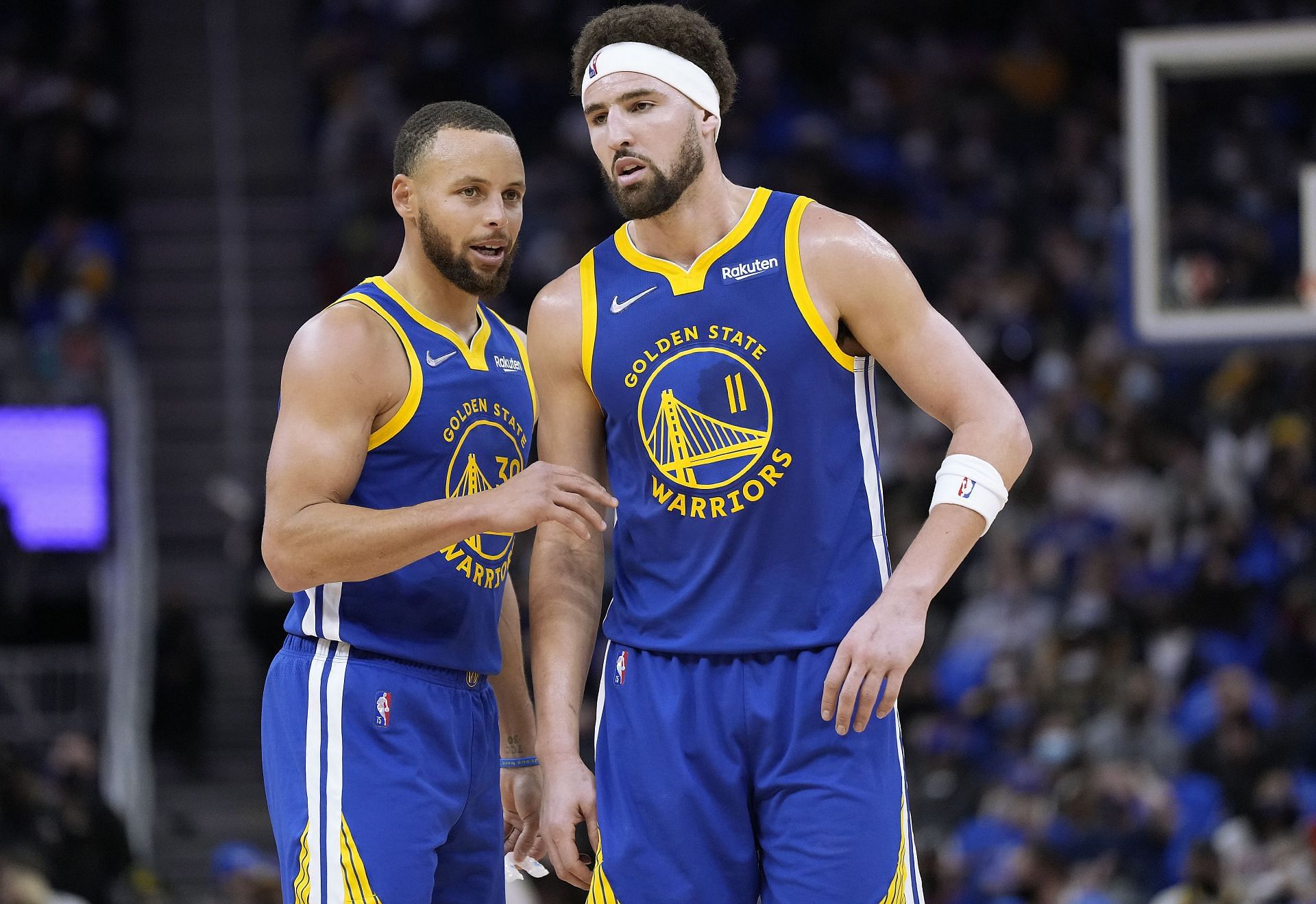 Steph Curry and Klay Thompson of the Golden State Warriors.