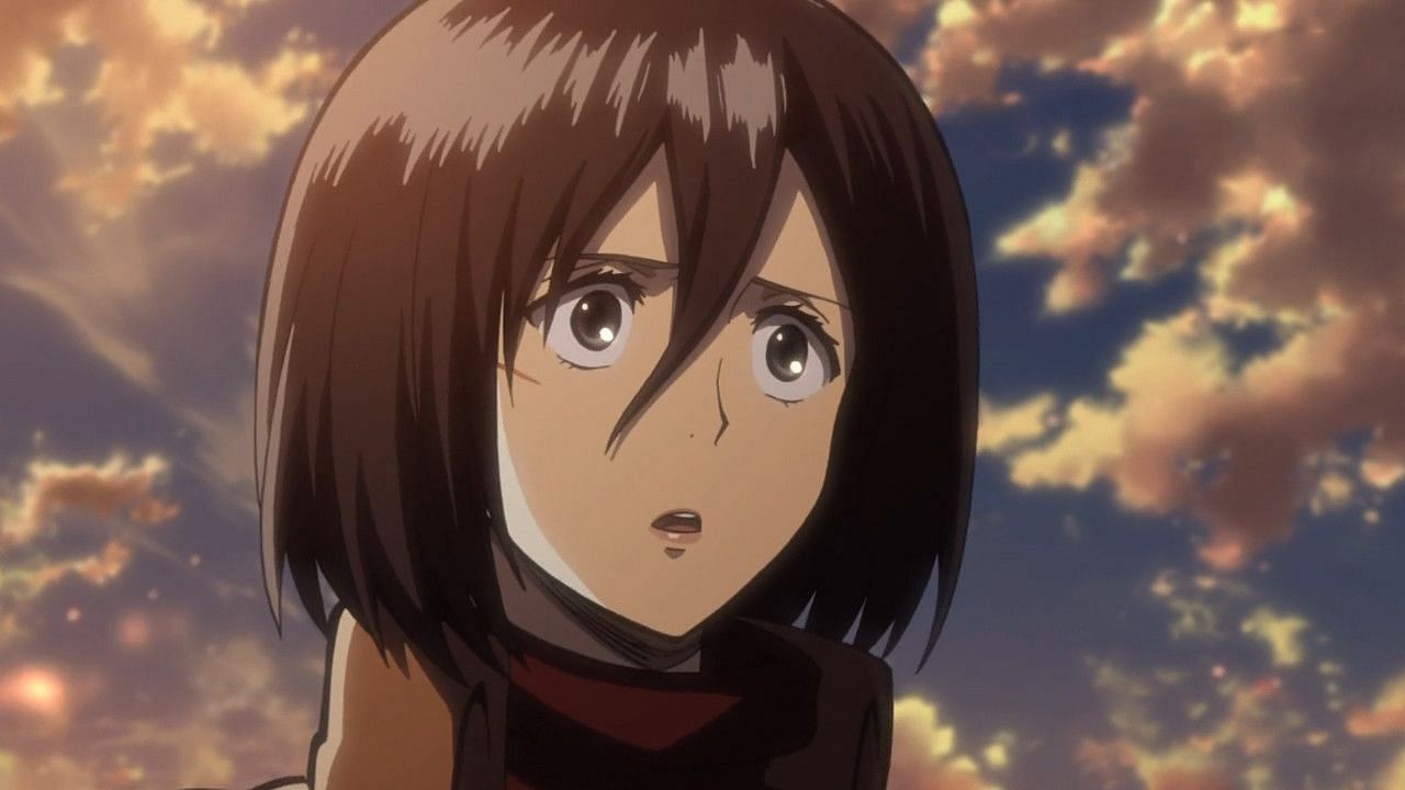 Mikasa as seen in the Attack on Titan anime. (Image via WIT Studio)