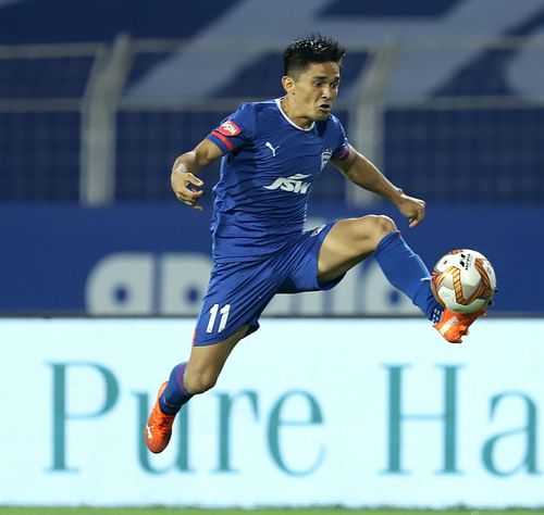 Bengaluru FC skipper Sunil Chhetri ran riot against the Red and Gold brigade in the first leg of ISL 2020-21 (Image Courtesy: ISL)