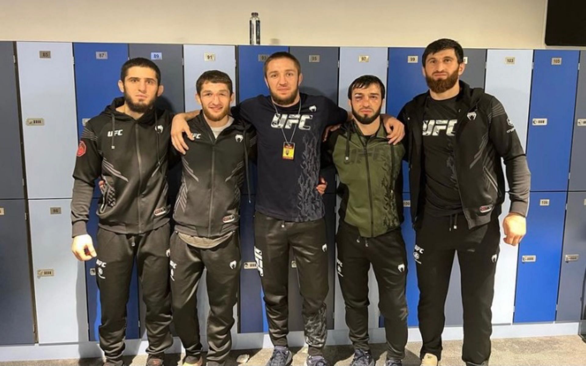 Saygid Izagakhmaev with UFC stars Islam Makhachev, Zubaira Tukhugov and Magomed Ankalaev (Image Credit: saygid_izagakhmaev on Instagram)