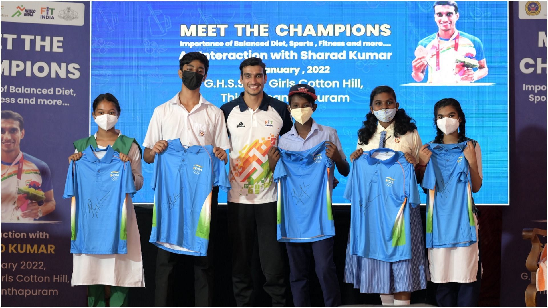 Sharad Kumar interacts with students during &#039;Meet the Champions&#039; initiative. (Pic Credit: SAI)