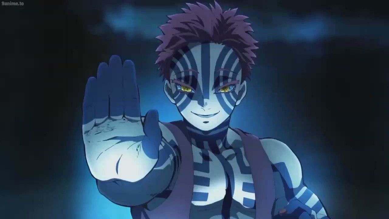 Akaza as seen in the Demon Slayer anime. (Image via Ufotable Studios)