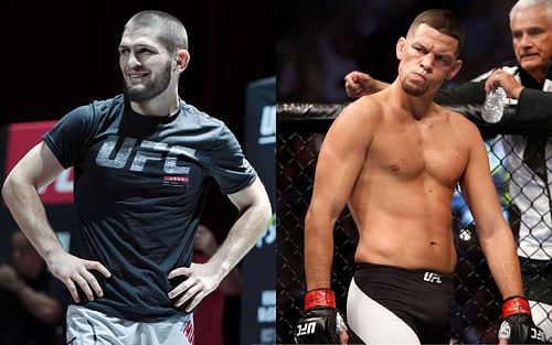 Khabib Nurmagomedov (left) and Nate Diaz (right)