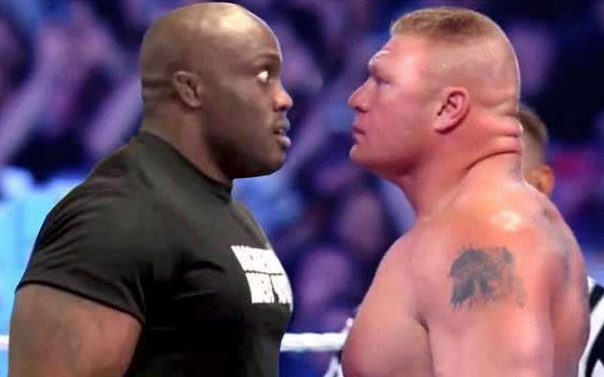 Bobby Lashley (left) and Brock Lesnar (right)