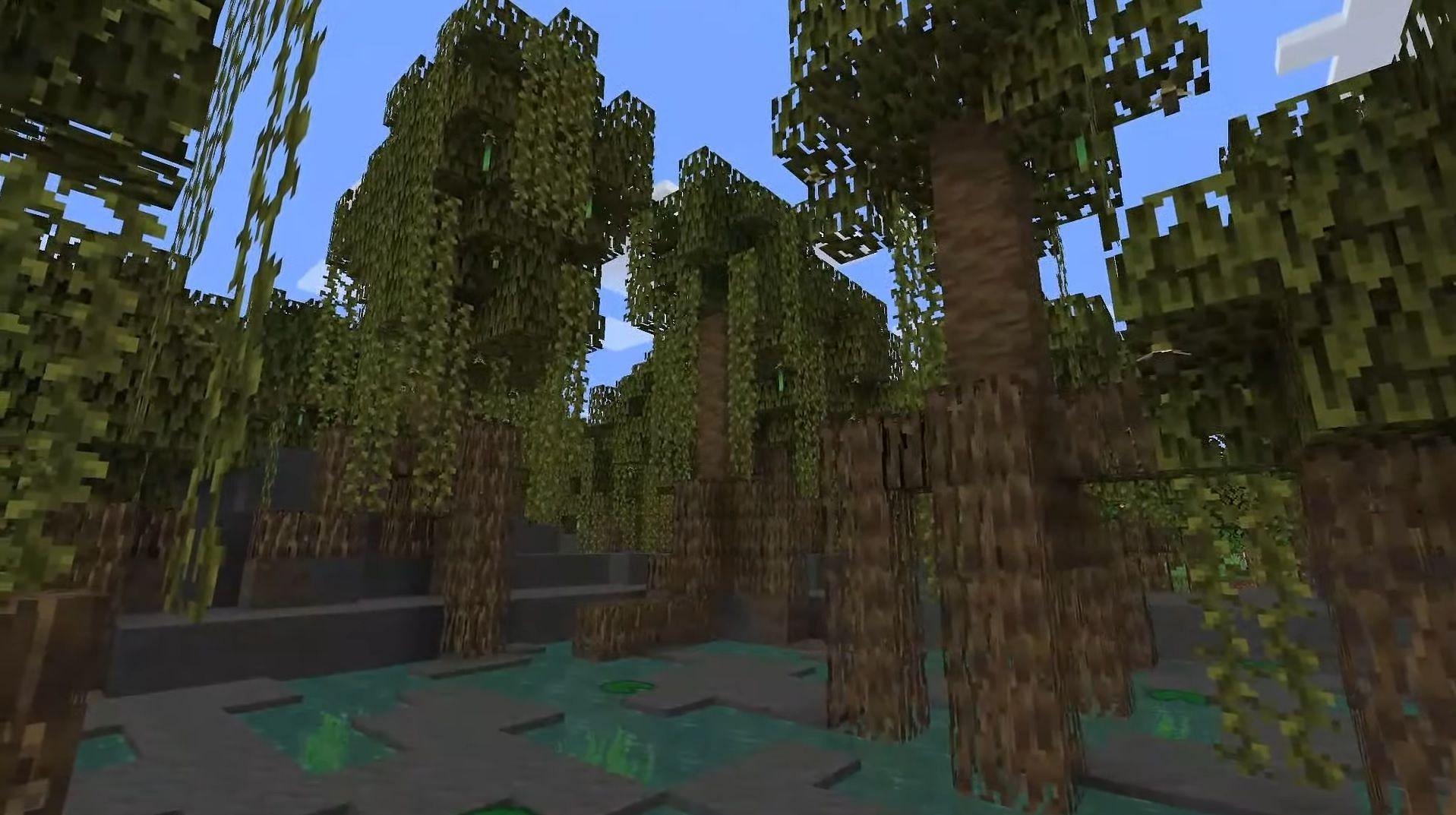 The new mangrove swamps (Image via Minecraft)