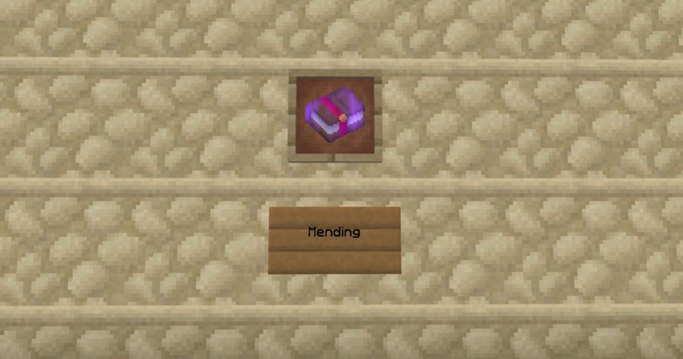 Mending can be found in enchanting book form in addition to the enchanting table (Image via Mojang)