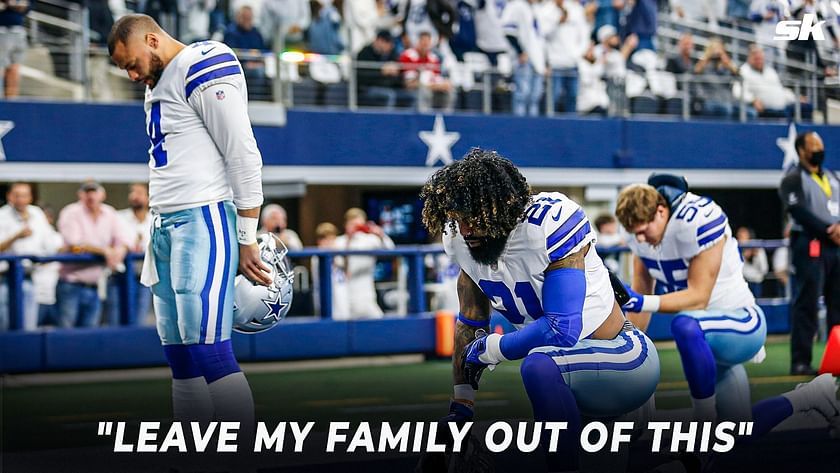 Dallas Cowboys' Micah Parsons (11) and Neville Gallimore leave the field  after an NFL football game