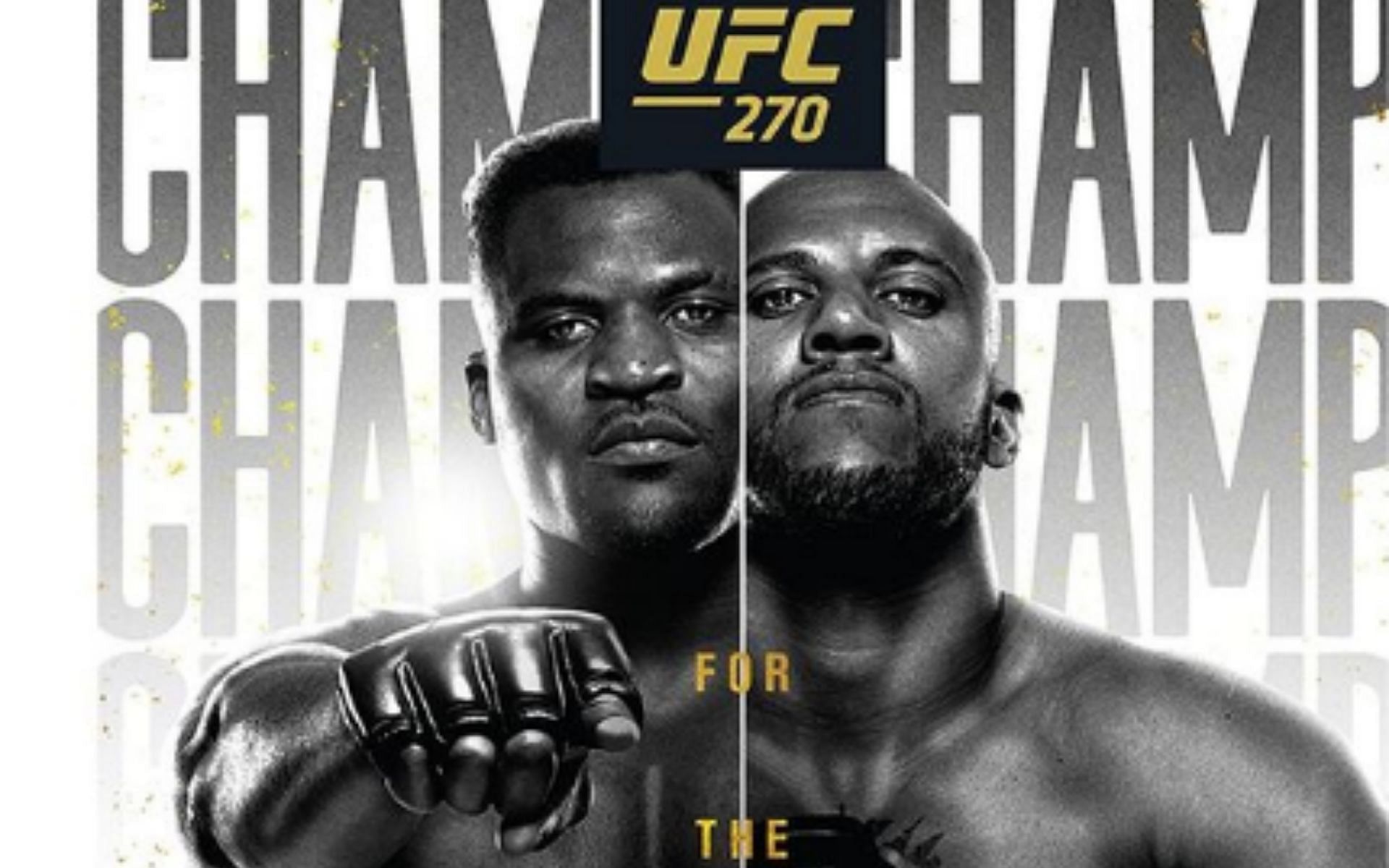 Francis Ngannou (left) will defend his UFC heavyweight championship against Ciryl Gane at UFC 270 [Image Credit: @ufc on Instagram]