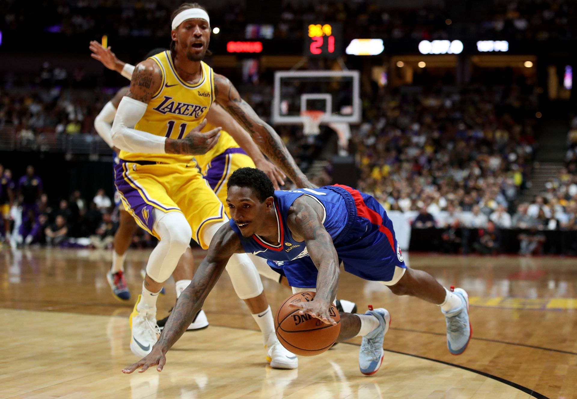 Michael Beasley in a game between the LA Lakers vs LA Clippers