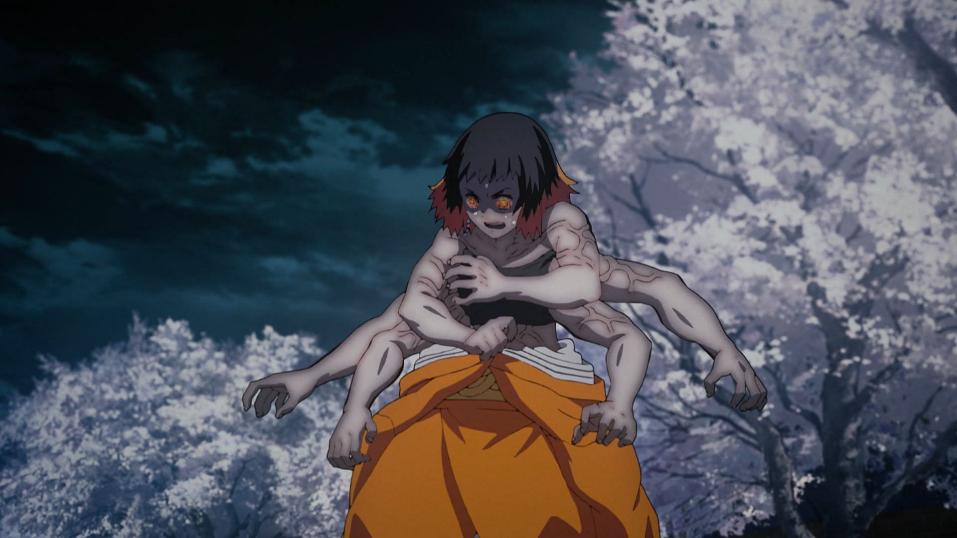 Susamaru moments before dying in Demon Slayer (Image via Ufotable)