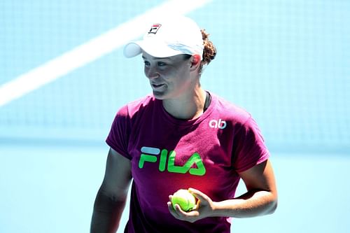 Ashleigh Barty during a practice session ahead of the 2022 Australian Open 