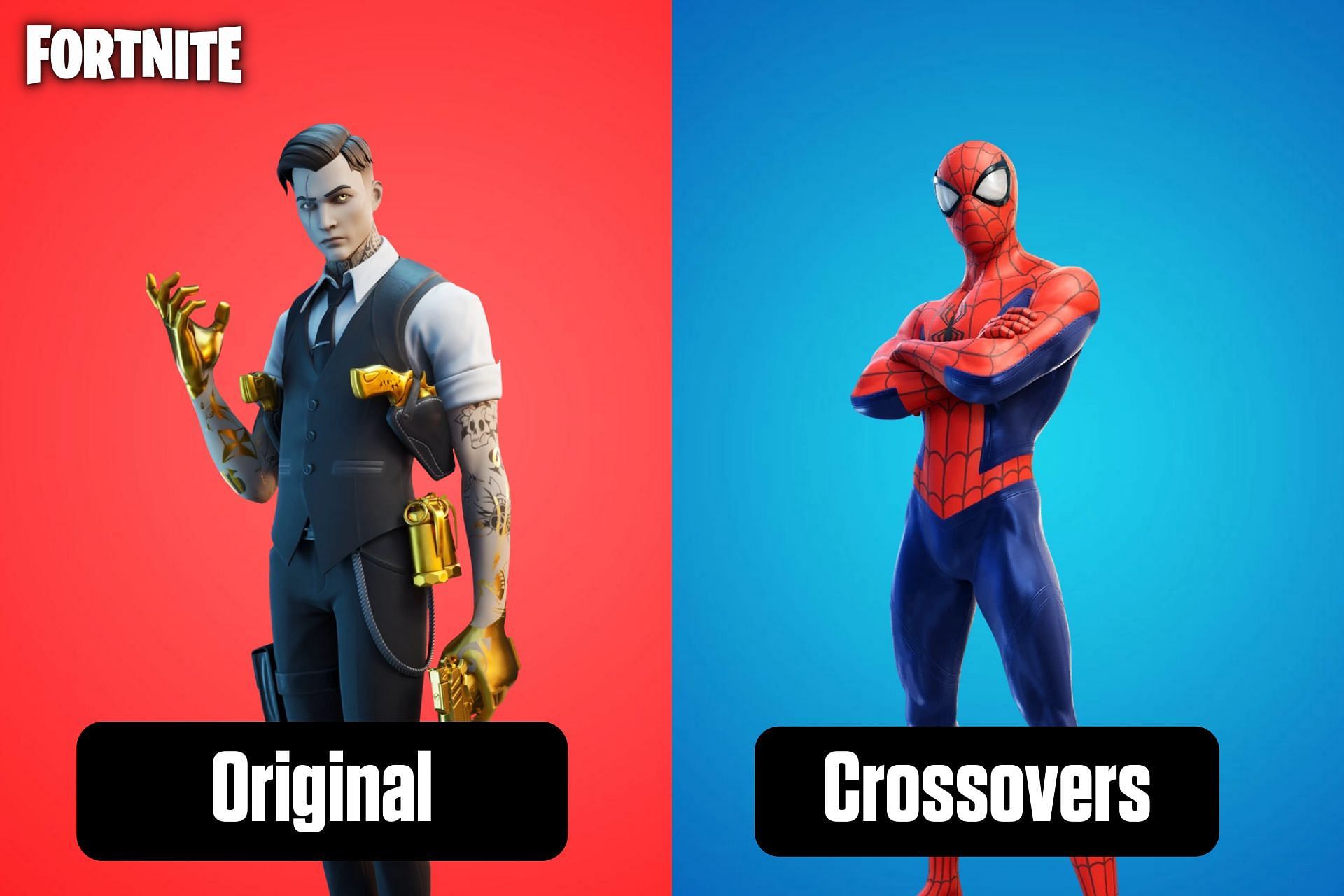 Midas and Spider-Man skins in Fortnite Chapter 3 Season 1 (Image via Sportskeeda)