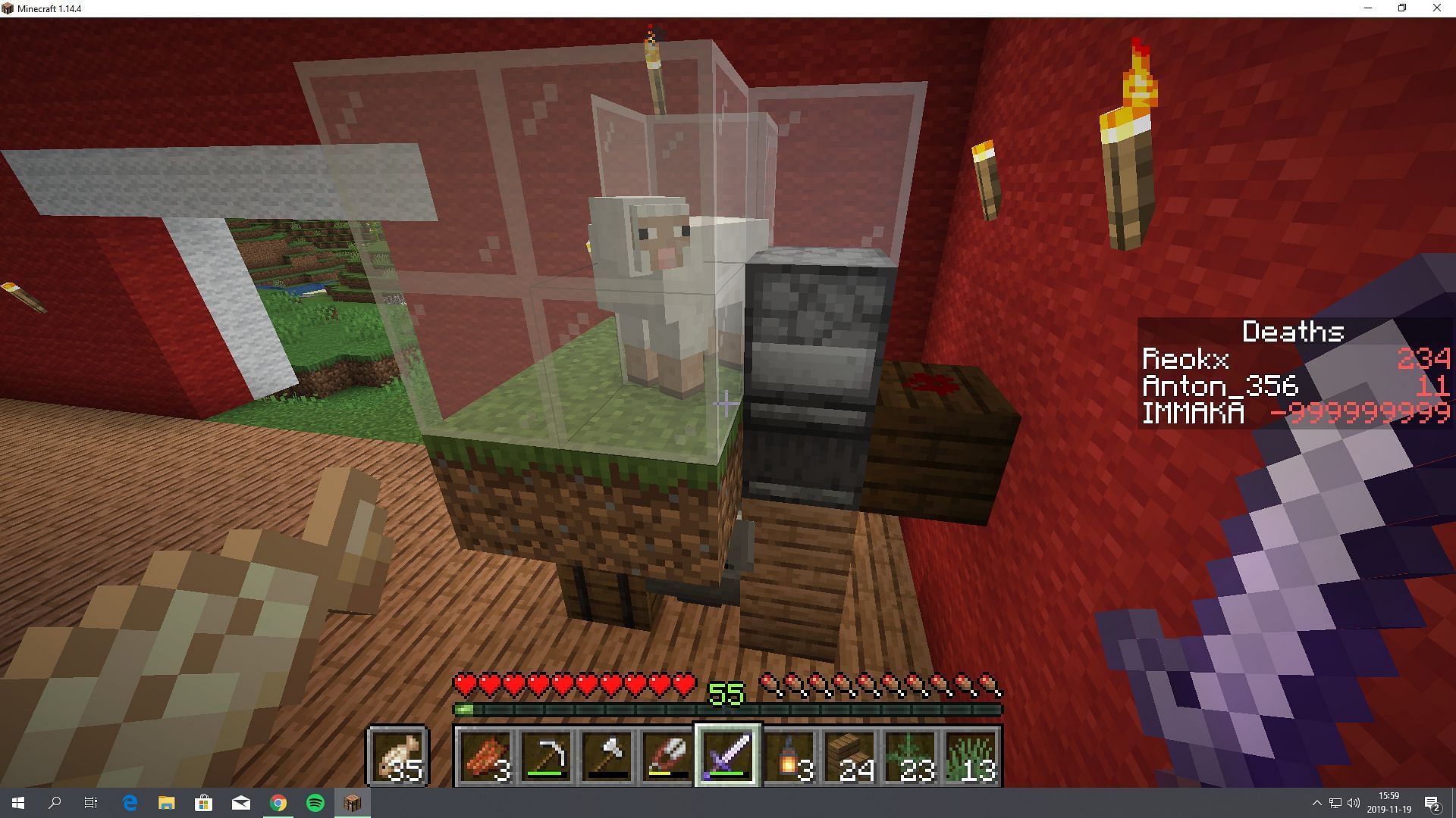 Wool farms can be made with as little as one sheep (Image via Mojang)