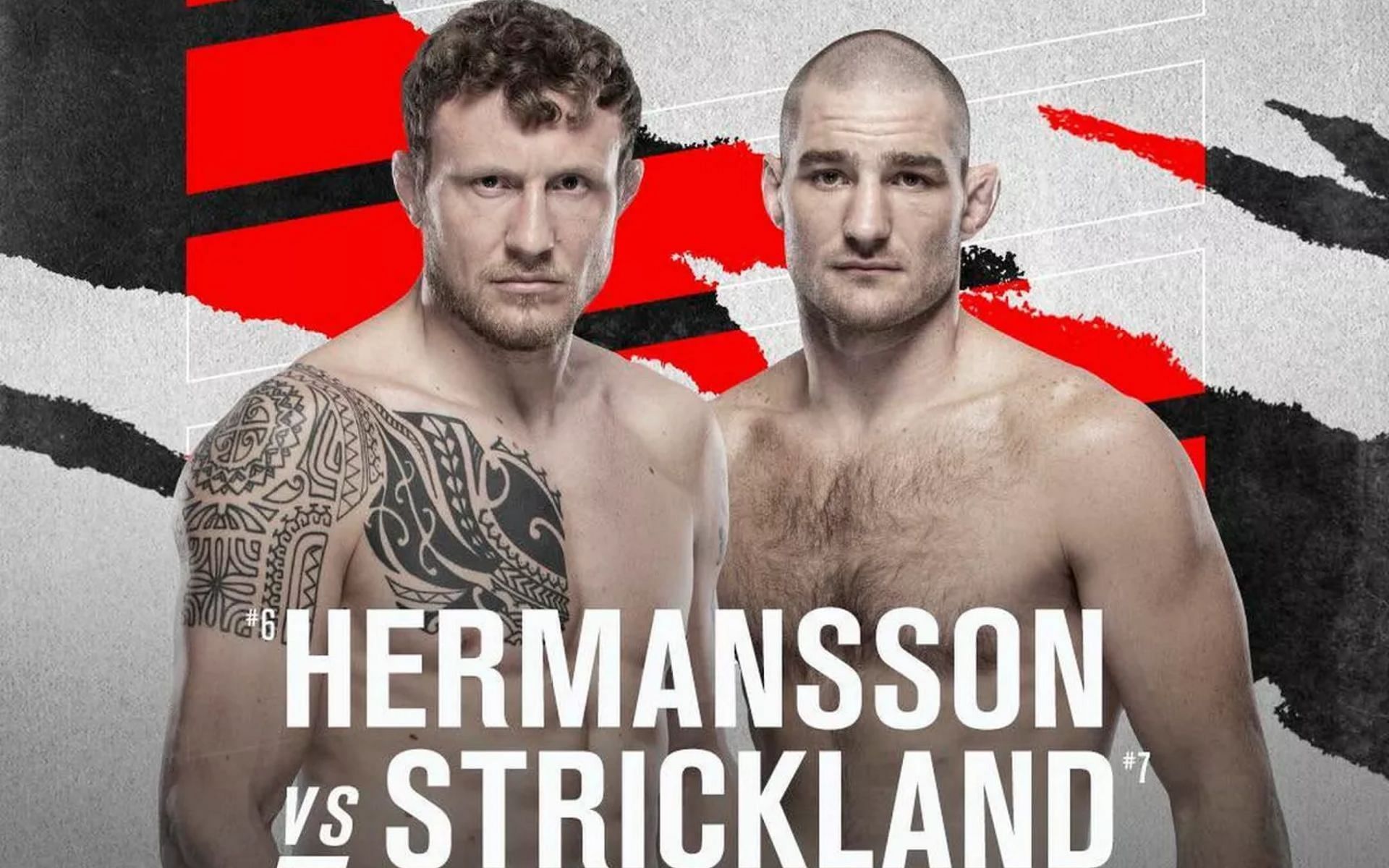 UFC Fight Night: Hermansson vs. Strickland schedule