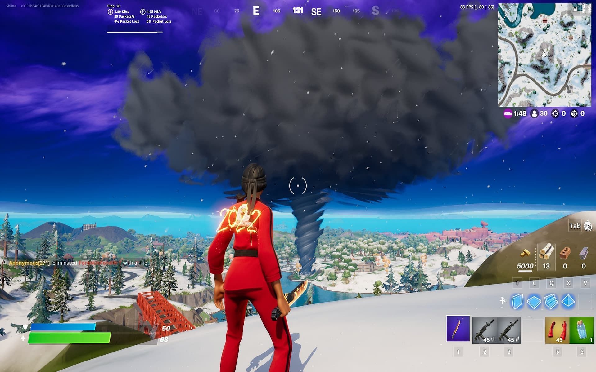 A look at the new tornado feature in Fortnite (Image via Epic Games)