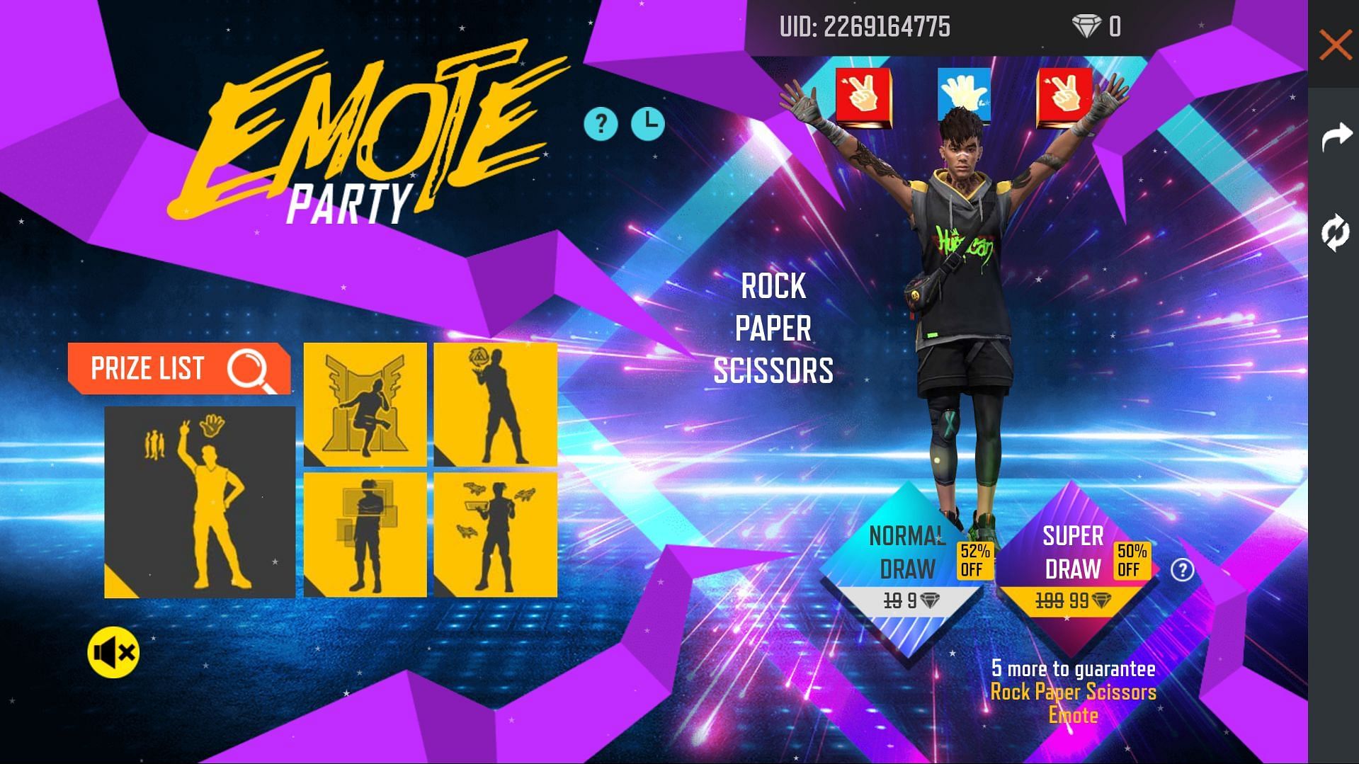 Emote Party features several unique emotes (Image via Free Fire)