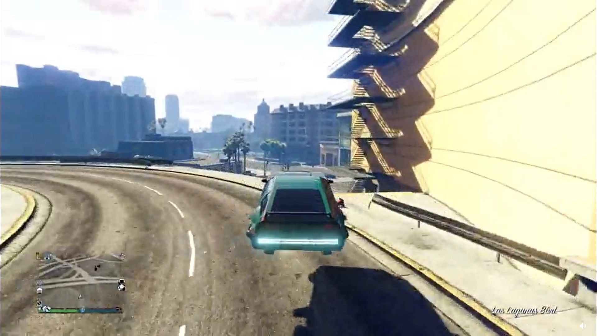 Taking off in GTA Online in the Deluxo (Image via Sportskeeda)