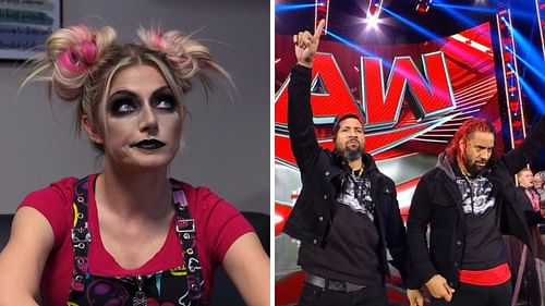 Alexa Bliss (left); The Usos (right)